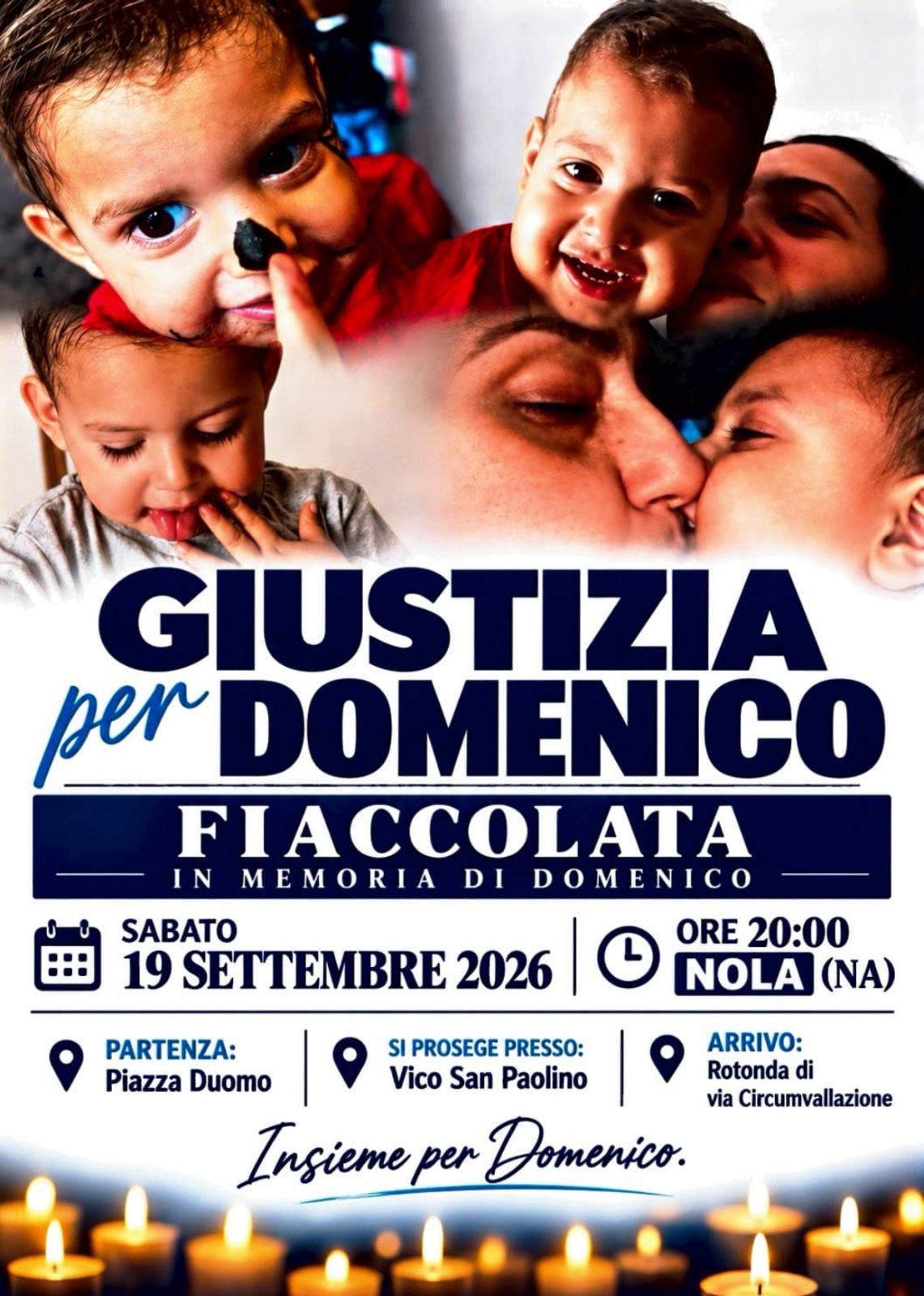 “Giustizia per Domenico”, fiaccolata a Nola