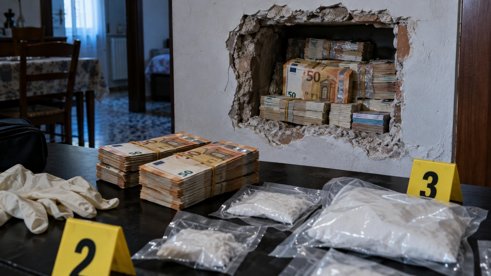 Camorra, maxi blitz tra Caivano e Casoria: 34 arresti e oltre 3 milioni nascosti nei muri