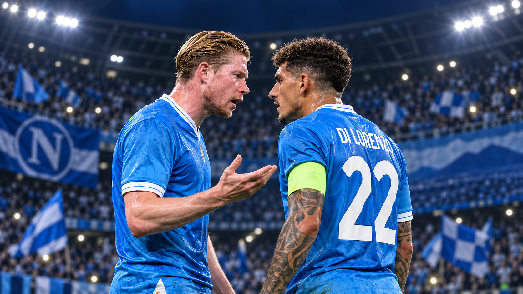 Napoli-Arsenal 0-1, scintille tra De Bruyne e Di Lorenzo