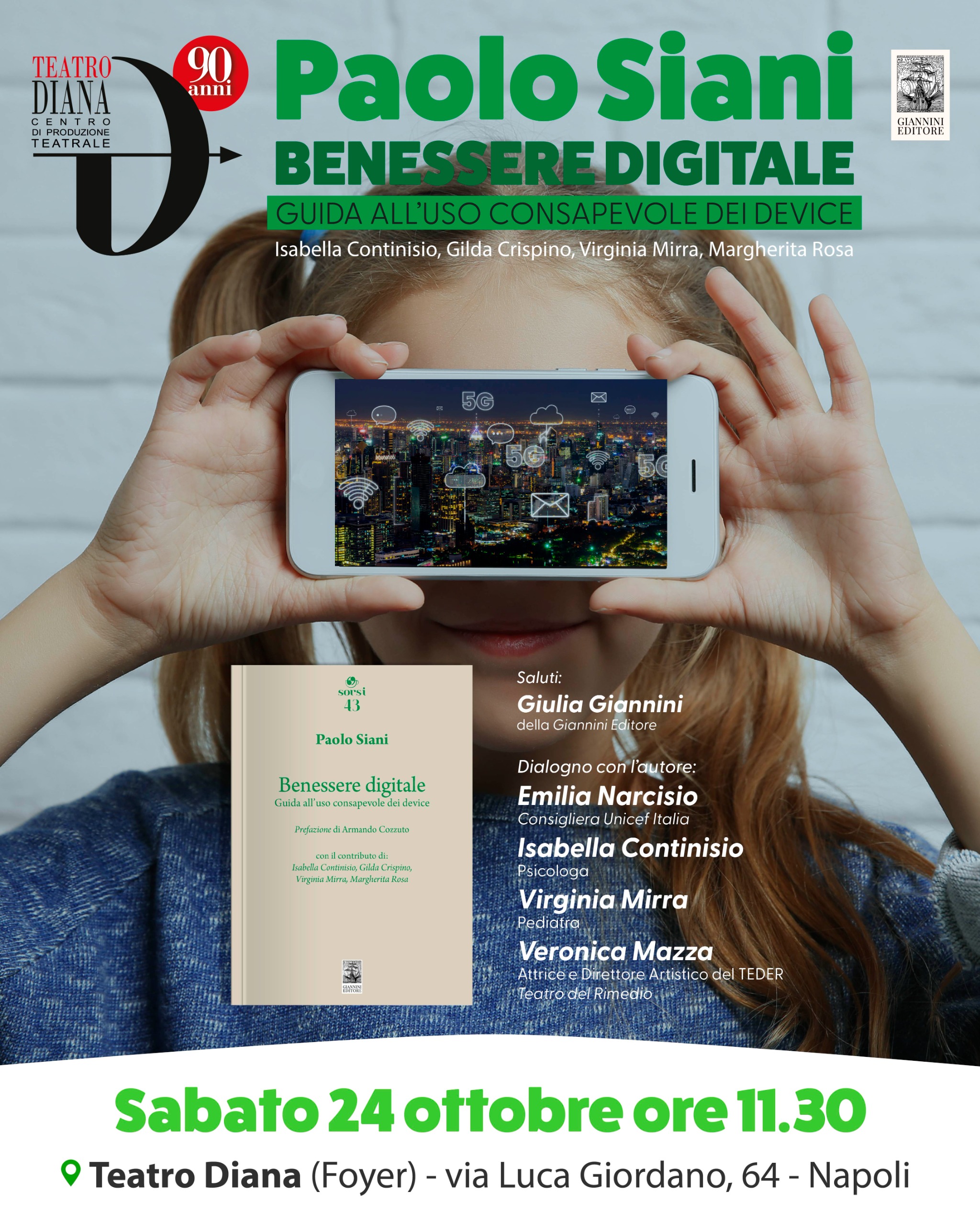 Al Teatro Diana Paolo Siani presenta il suo ultimo libro “Benessere digitale”